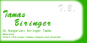 tamas biringer business card
